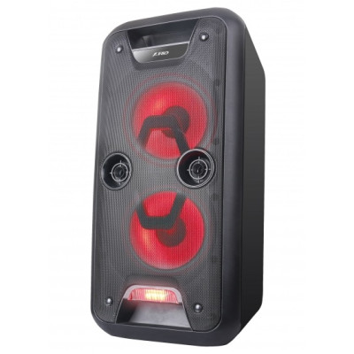 Колонка портативна 1.0 F&D PA926 Black, 60 Вт, металевий корпус, Bluetooth, Karaoke, USB, MicroSD, мікрофон з гучномовцем, пульт ДК, FM тюнер, світлодіодне підсвічування, живлення від акумулятора, керування зверху