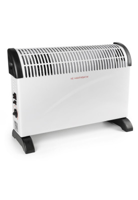 Конвектор електричний Holmer HCH-200W, White, 2000W, підлоговий, 25м2, механічне керування, захист IP20, з вентилятором, захист від перегріву, терморегулятор