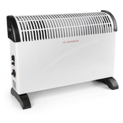 Конвектор електричний Holmer HCH-200W, White, 2000W, підлоговий, 25м2, механічне керування, захист IP20, з вентилятором, захист від перегріву, терморегулятор