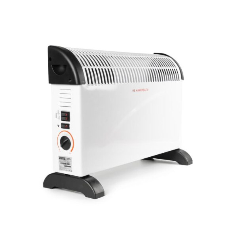 Конвектор електричний Holmer HCH-200W, White, 2000W, підлоговий, 25м2, механічне керування, захист IP20, з вентилятором, захист від перегріву, терморегулятор
