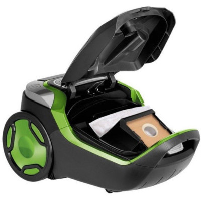 Пилосос MPM MOD-32, Black/Green, 600W, мішковий, сухе прибирання, об'єм 4.5л, телескопічна трубка, насадки щілинна, щітка для меблів