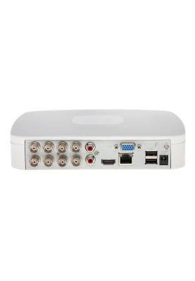Відеореєстратор HDCVI Dahua DH-XVR5108C-I3, White, 8 x HDCVI / Analog или 4 x IP, H.265+, VGA / HDMI, Audio: 1 вхід / 1 вихід, 1 x HDD (до 10 Тб), Lan RJ45, 2xUSB, 205 x 211 x 46 мм