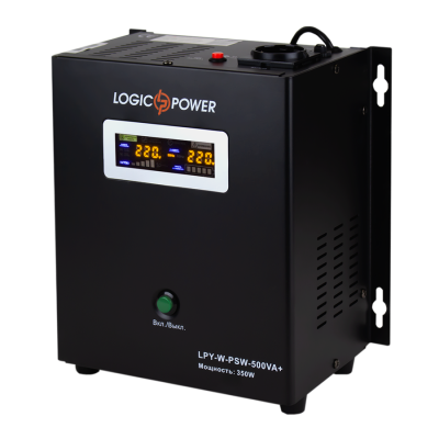 Джерело безперебійного живлення LogicPower LPY-W-PSW-500VA+ (350Вт) 10A/20A з правильною синусоїдою 12 В (4142)