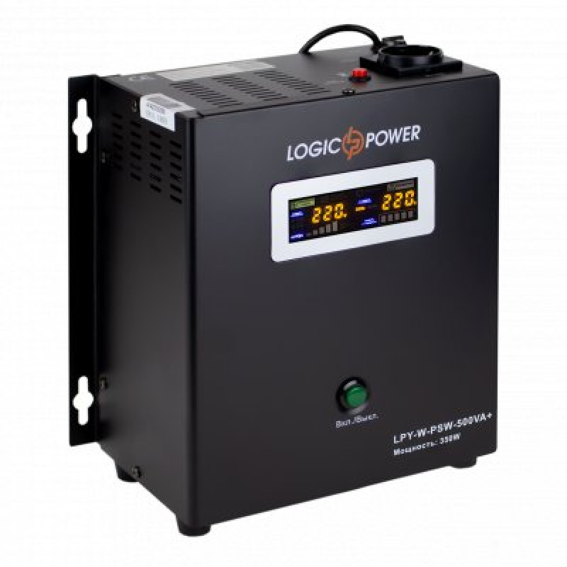Джерело безперебійного живлення LogicPower LPY-W-PSW-500VA+ (350Вт) 5A/10A з правильною синусоїдою 12 В (4142)