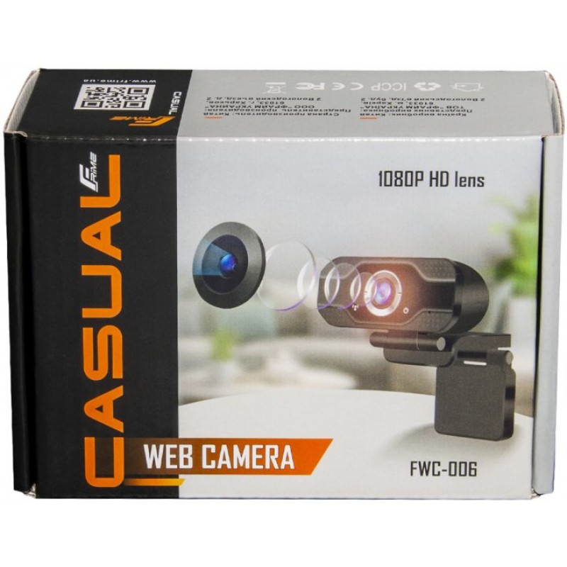 Веб-камера Frime FWC-006 Full HD 1920x1080, USB 2.0, вбудований мікрофон