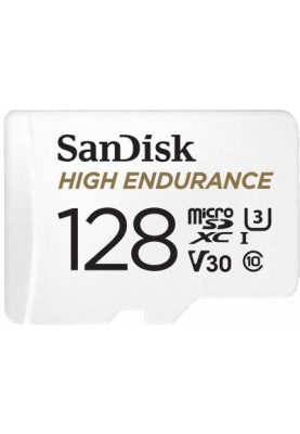 Карта пам'яті microSDXC, 128Gb, SanDisk High Endurance, Class10 UHS-I U3 V30, SD адаптер (SDSQQNR-128G-GN6IA)