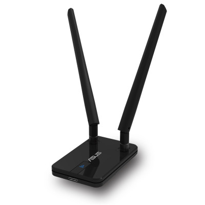 Мережевий адаптер Asus USB-AC58, Black, USB 3.0, Wi-Fi 802.11a/b/g/n/ac, 2.4/5GHz, до 1300 Mb/s, подвійна антена з високим коефіцієнтом посилення
