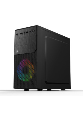 Корпус 2E BASIS Black, без БЖ, Mini Tower, для Micro ATX / Mini ITX, 2xUSB 2.0, 1xUSB 3.0, 1x120 ARGB Fan, 191x358x361 мм, 2.3 кг (2E-RD850)