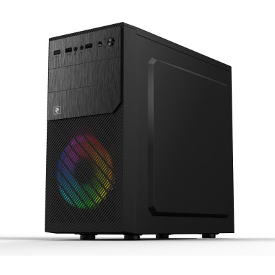 Корпус 2E BASIS Black, без БЖ, Mini Tower, для Micro ATX / Mini ITX, 2xUSB 2.0, 1xUSB 3.0, 1x120 ARGB Fan, 191x358x361 мм, 2.3 кг (2E-RD850)