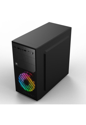 Корпус 2E BASIS Black, без БЖ, Mini Tower, для Micro ATX / Mini ITX, 2xUSB 2.0, 1xUSB 3.0, 1x120 ARGB Fan, 191x358x361 мм, 2.3 кг (2E-RD850)
