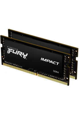 Пам'ять SO-DIMM, DDR4, 16Gb x 2 (32Gb Kit), 3200 MHz, Kingston Fury Impact, 1.2V, 20-22-22 (KF432S20IBK2/32)