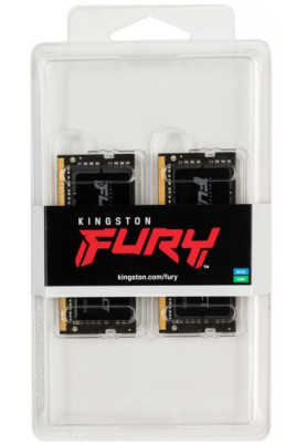 Пам'ять SO-DIMM, DDR4, 16Gb x 2 (32Gb Kit), 3200 MHz, Kingston Fury Impact, 1.2V, 20-22-22 (KF432S20IBK2/32)