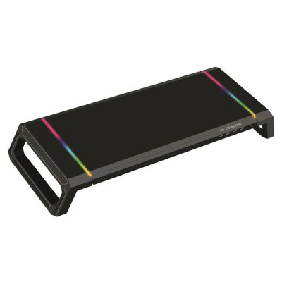 Підставка для монітора 2E GAMING CPG-007, Black, RGB-підсвічування, USB концентратор 4xUSB2.0, ящик для зберігання речей, складний утримувач для смартфона, ABS-пластик (2E-CPG-007-BK)