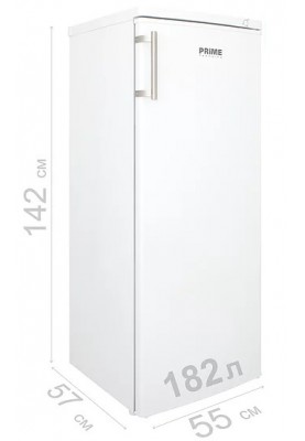 Морозильна камера PRIME Technics FS 1411 M,, White, загальний об'єм 182 л, корисний об'єм 163 л, ящиків 6 шт, енергоспоживання A+, перенавішування дверцят,142x55x57см
