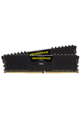 Пам'ять 16Gb x 2 (32Gb Kit) DDR4, 3200 MHz, Corsair Vengeance LPX, Black, 16-20-20-38, 1.35V, з радіатором (CMK32GX4M2E3200C16)