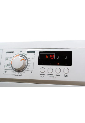 Пральна машина PRIME Technics PWF 6104 I White, завантаження 6кг, фронтальна, 23 програм, дисплей, швидкість віджиму 1000 об/хв, клас енергоспоживання A++, 85x59.5x47