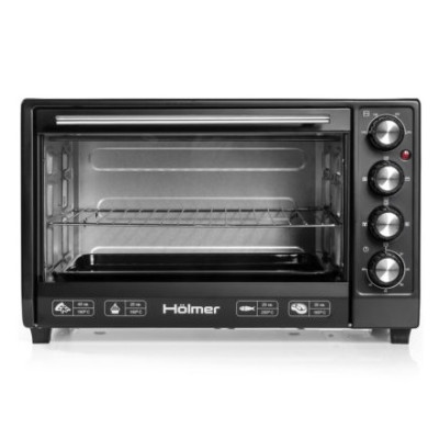 Електродуховка Holmer HEO-183CR Black, 1800W, 35 л, металевий корпус, індикатор роботи, таймер, 3 режими нагрівання