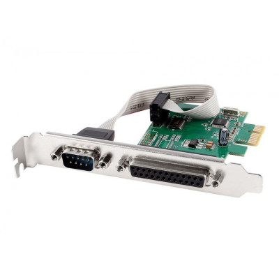 Контролер PCI-E - Gembird PCI-Express для COM-порту та LPT-порту, низькопрофільна планка в комплекті (PEX-COMLPT-01)