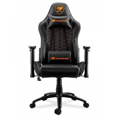 Ігрове крісло Cougar Outrider Black, дихаюча екошкіра, сталевий каркас, чорний