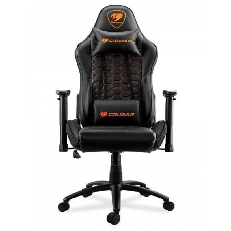 Ігрове крісло Cougar Outrider Black, дихаюча екошкіра, сталевий каркас, чорний