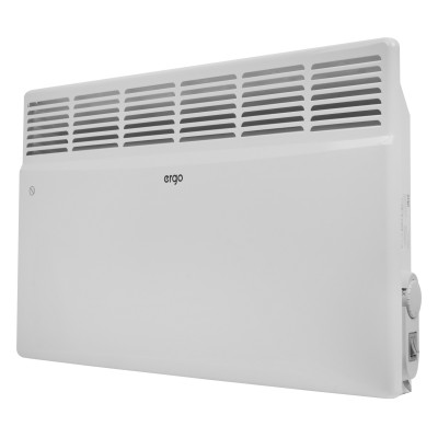 Конвектор Ergo HCU 212020 White, 2000W, площа обслуговування 20 кв.м, термостат механічний, установка настінна/підлогова, 785 х 120 х 450 мм (без ніжок)
