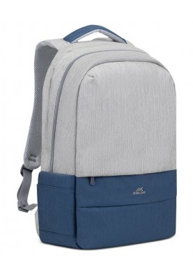 Рюкзак для ноутбука 17.3" RivaCase Prater, Grey/Dark Blue, поліестер, 305 x 480 x 150 мм (7567)