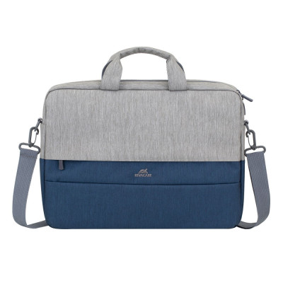Сумка для ноутбука 15.6" RivaCase Prater, Grey/Dark Blue, поліестер, 420x310x65 мм (7532)