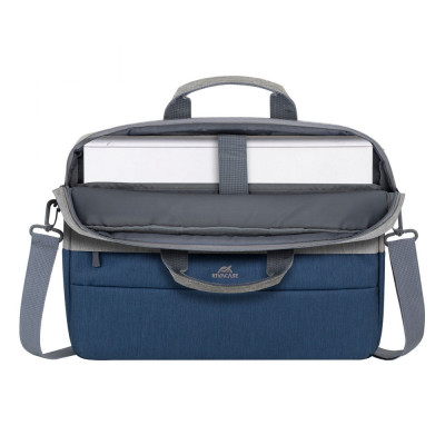 Сумка для ноутбука 15.6" RivaCase Prater, Grey/Dark Blue, поліестер, 420x310x65 мм (7532)