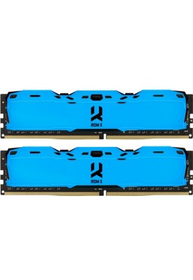 Пам'ять 8Gb x 2 (16Gb Kit) DDR4, 3200 MHz, Goodram IRDM X, Blue, 16-18-18, 1.35V, з радіатором (IR-XB3200D464L16SA/16GDC)