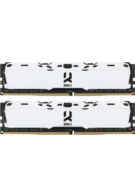 Пам'ять 8Gb x 2 (16Gb Kit) DDR4, 3200 MHz, Goodram IRDM X, White, 16-18-18, 1.35V, з радіатором (IR-XW3200D464L16SA/16GDC)