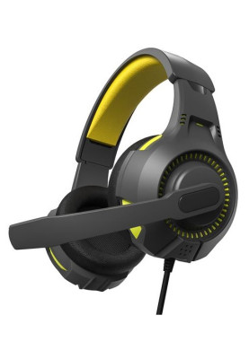 Навушники 2E HG300 GAMING, Black/Yellow, 2x3.5 мм + USB для підсвічування, мікрофон, динаміки 40 мм, LED підсвічування, 32 Ом, 2 м (2E-HG300BK)