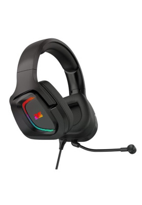 Навушники 2E HG340 GAMING, Black, 2x3.5 мм + USB для подсветки, мікрофон, динаміки 50 мм, RGB підсвічування, 16 Ом, 2 м (2E-HG340BK)