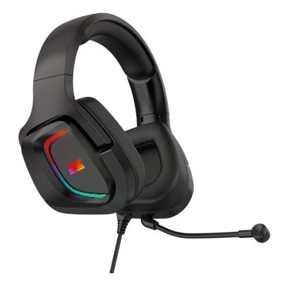 Навушники 2E HG340 GAMING, Black, 2x3.5 мм + USB для подсветки, мікрофон, динаміки 50 мм, RGB підсвічування, 16 Ом, 2 м (2E-HG340BK)