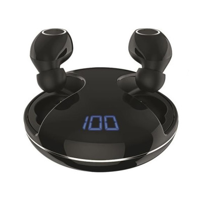 Навушники 2E RainDrops Х True Wireless, Black, Bluetooth 5.0, з кейсом, 10 мВт, 16 Ом, до 12 г (до 70 г с кейсом), мікрофон, IPX7 (2E-EBTWRDXBK)