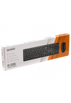 Комплект A4Tech KK-3330S Black, дротовий, клавіатура+миша, USB (KK-3+OP-330S)