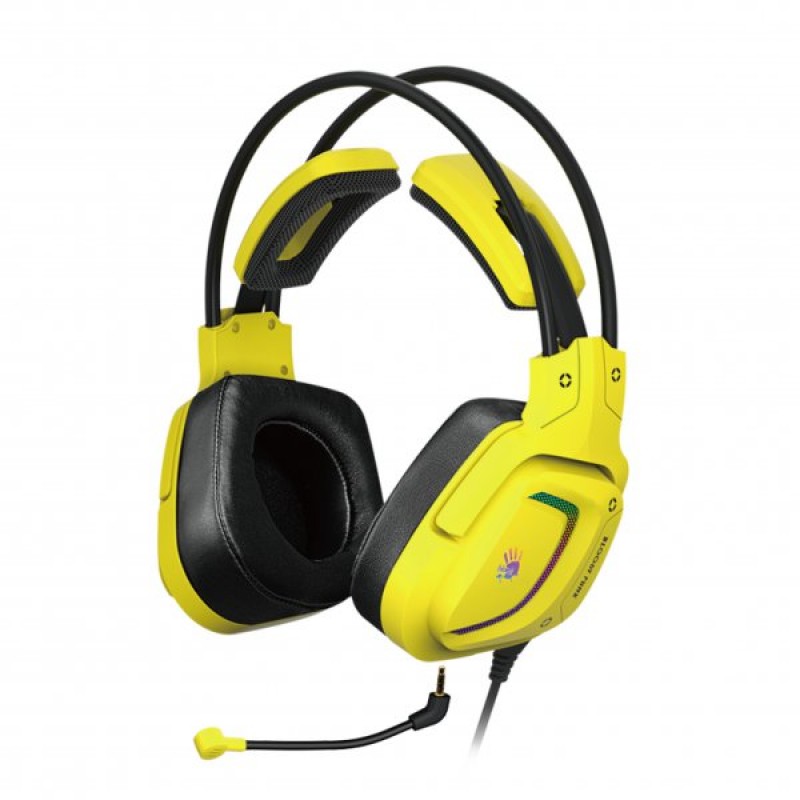Навушники Bloody G575 Bloody Punk Yellow USB, Hi Fi, підтримка звуку 7.1, RGB підсвічування, накладні, кабель 2 м