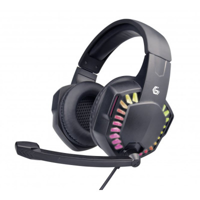 Навушники Gembird GHS-06, Black, Mini jack + USB, ігрові з підсвічуванням, накладні, регулятор гучності, кабель 2.0 м