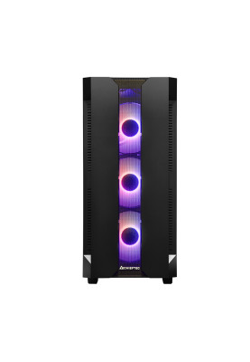 Корпус Chieftec Hunter GS-01B-OP Black, без БЖ, Mid Tower, ATX/Micro ATX/Mini ITX, 2xUSB 3.1, 1xUSB 2.0, 4x120 мм ARGB, 408x210x464 мм, 5.1 кг