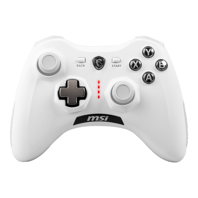 Геймпад MSI FORCE GC30 V2, White, бездротовий, USB, вібрація, для PC/Android, 2 аналогових стіки, 12 кнопок