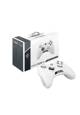 Геймпад MSI FORCE GC30 V2, White, бездротовий, USB, вібрація, для PC/Android, 2 аналогових стіки, 12 кнопок