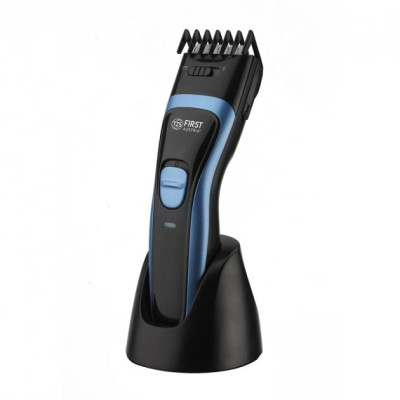 Машинка для стрижки First FA-5676-5, Black/Blue, 15W, живлення від мережі/акумулятор, 1 насадка, довжина лез, що регулюється, щіточка для чищення, масло