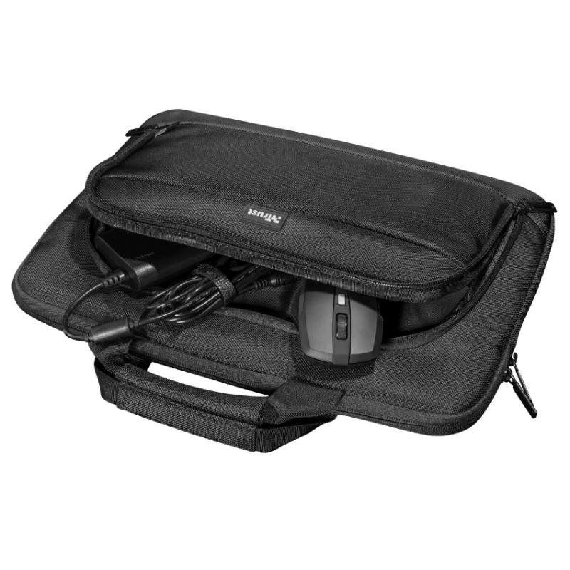 Сумка 14" Trust Sydney Slim Bag, Black, поліестер, 30 x 40 x 2 см (24394)