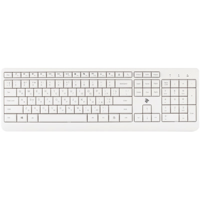 Клавіатура бездротова 2E KS220, White, USB, до 10 м, 12 мультимедіа клавіш, 1xAAA (2E-KS220WW)