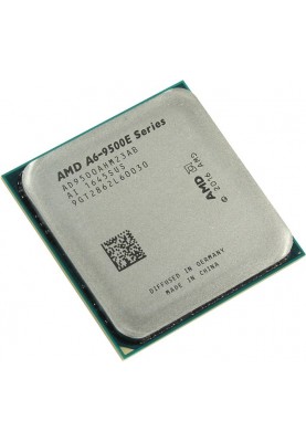Процесор AMD (AM4) A6-9500E, Tray, 2x3.0 GHz (Turbo Boost 3.4 GHz), Radeon R5 (800 MHz), L2 1Mb, Bristol Ridge, 28 nm, TDP 35W (AD9500AHM23AB)