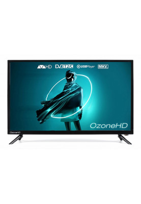 Телевізор 32" OzoneHD 32HN02T2, 1366x768, 60 Гц, DVB-T2/С, 2xHDMI, 2xUSB, VESA 200x100