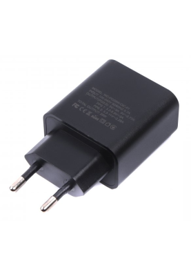 Мережевий зарядний пристрій Maxxter WC-PD25W-CtC-01, Black, 1xUSB Type-C, Power Delivery 25 W, Samsung PPS, кабель USB Type-C-USB Type-C