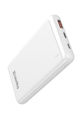 Універсальна мобільна батарея 10000 mAh, ColorWay, White, Quick Charge 3.0, 2xUSB, 1xUSB (Type-C), LED индикатор, кабель USB <-> Type C, Slim (CW-PB100LPG3WT-PD)