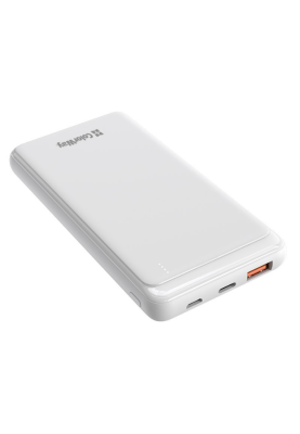 Універсальна мобільна батарея 10000 mAh, ColorWay, White, Quick Charge 3.0, 2xUSB, 1xUSB (Type-C), LED индикатор, кабель USB <-> Type C, Slim (CW-PB100LPG3WT-PD)