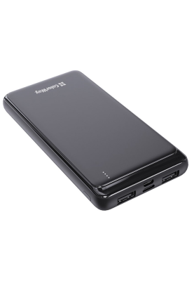 Універсальна мобільна батарея 10000 mAh, ColorWay, Black, 2xUSB, 2xUSB (Type-C+MicroUSB), LED-індикатор, кабель USB <-> Type-C, Slim (CW-PB100LPF2BK)