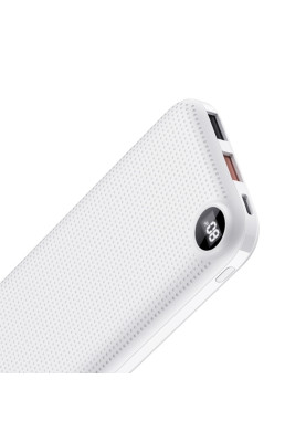 Універсальна мобільна батарея 10000 mAh, ColorWay, White, 2xUSB, 1xUSB (Type-C), LED індикатор, кабель USB <-> Type C, Slim (CW-PB100LPH2WT-D)